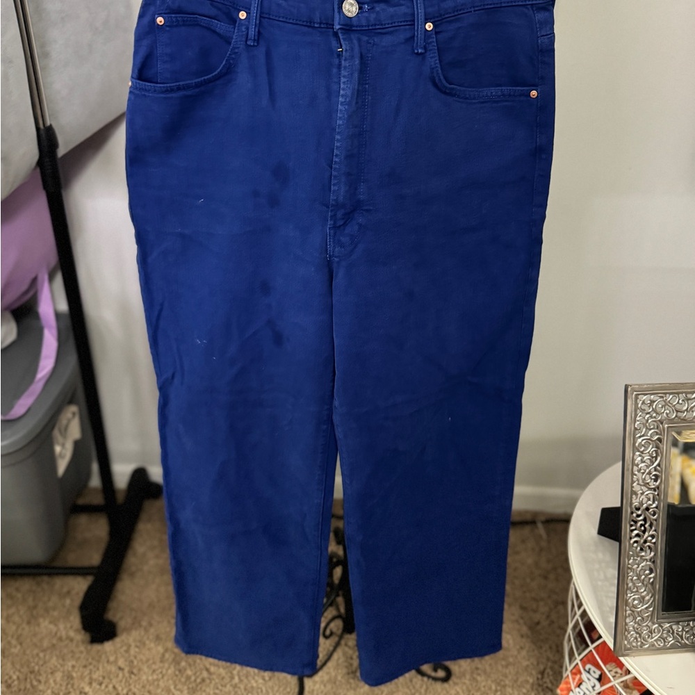 Mother Superior High Waisted Tunnel Vision Ankle Jean Size 30 Ultramarine Blue